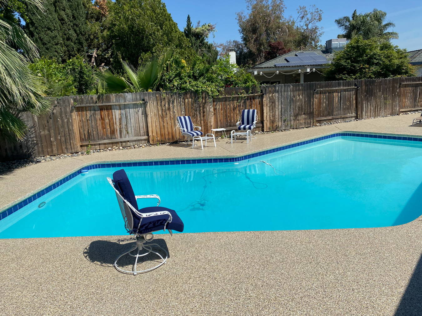 Pool with tan concrete epoxy coating